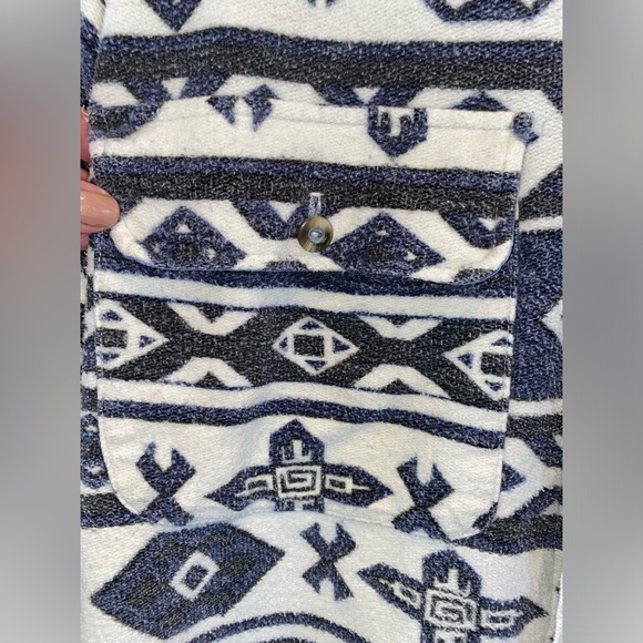 Vintage early 90’s Quiksilver Saltwater Denim Aztec Cotton Jacket L - Picture 5 of 10